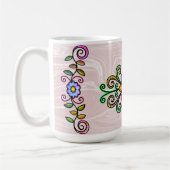 Mug Marbre et Doodles roses Faux (Gauche)