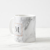 Mug Marbre et Faux Foil Bordure Monogramme Musique ini (Devant gauche)