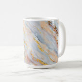 Mug Marbre fluide dans des tons de gris, de pêche et d (Devant droit)