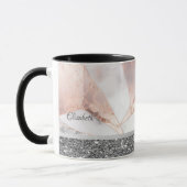 Mug Marbre géométrique Rose or tendance (Gauche)