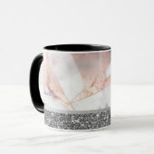 Mug Marbre géométrique Rose or tendance (Devant gauche)