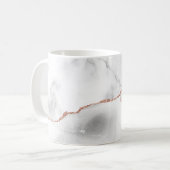 Mug Marbre gris blanc Agate Rose Or Pailleté  (Devant gauche)