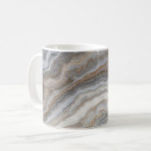 Mug Marbre gris bouclé : Veines dorées (Devant gauche)