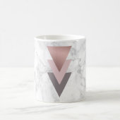 Mug marbre gris de blanc de triangles de rose rose (Centre)