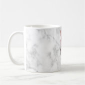 Mug marbre gris de blanc de triangles de rose rose (Gauche)