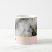 Mug Marbre gris lisse moderne avec ruban or (Centre)