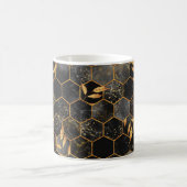 Mug Marbre hexagone texture transparente avec feuilles (Centre)