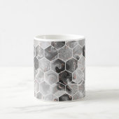 Mug Marbre hexagone texture transparente avec motif or (Centre)