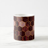 Mug Marbre hexagone texture transparente avec or (Centre)
