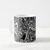 Mug Marbre Liquide Abstrait Noir et Blanc (Devant gauche)
