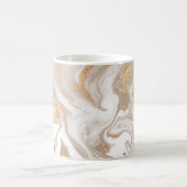 Mug Marbre liquide beige, art de la ligne dorée. (Centre)