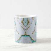 Mug Marbre liquide blanc-turquoise (Centre)