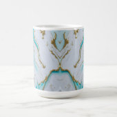 Mug Marbre liquide blanc-turquoise (Centre)