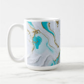 Mug Marbre liquide blanc-turquoise (Gauche)
