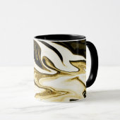 Mug Marbre liquide fluide numérique rétro élégant abst (Devant droit)