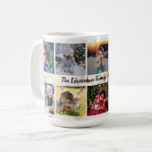 Mug Marbre moderne motif photo collage nom de famille (Devant gauche)