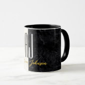 Mug Marbre Monogramme Or Noir (Devant droit)