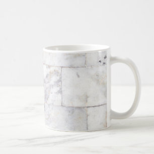Mug marbre motif céramique blanche et marron