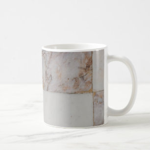 Mug marbre motif céramique blanche et marron