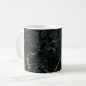 Mug Marbre Noir Élégant : Fond Texturé (Devant gauche)