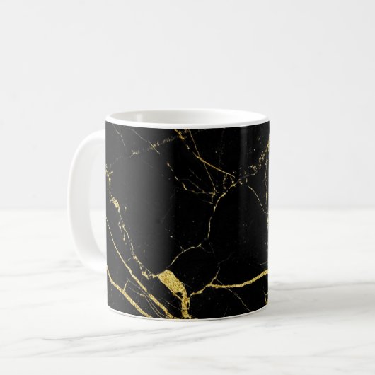 Mug Marbre noir et or (Devant gauche)