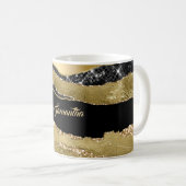 Mug Marbre noir or agate parties scintillant nom tufte (Devant droit)
