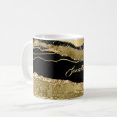 Mug Marbre noir or agate parties scintillant nom tufte (Devant gauche)