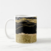 Mug Marbre noir or agate parties scintillant nom tufte (Gauche)