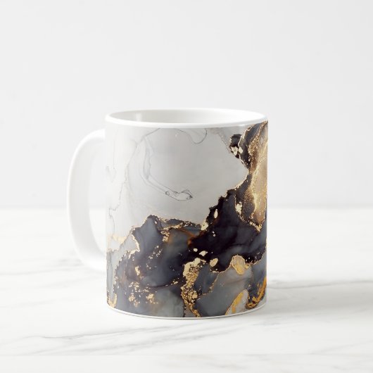 Mug Marbre noir or assez (Devant gauche)