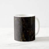 Mug Marbre noir, veines dorées, texture. (Devant droit)