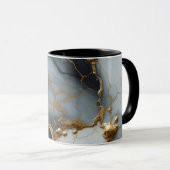 Mug Marbre Onyx Fumé avec Veines Dorées (Devant droit)