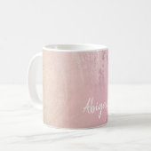 Mug Marbre pailleté or rose ombré chic moderne élégant (Devant gauche)
