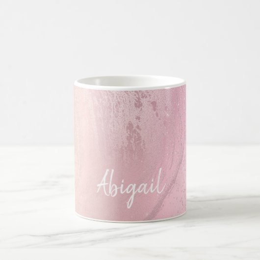Mug Marbre pailleté or rose ombré chic moderne élégant (Centre)