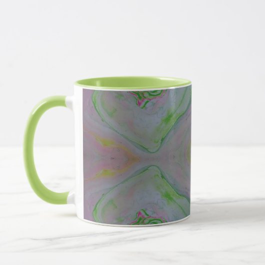 Mug Marbre Pastel Pastèque Fluide Art Lime Verte Rétro (Gauche)