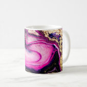 Mug Marbre pourpre avec parties scintillant or (Devant droit)