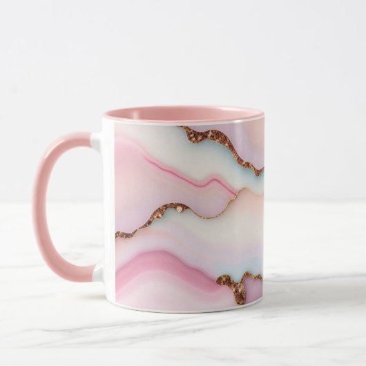 Mug Marbre rose clair Agate Collection moderne (Gauche)