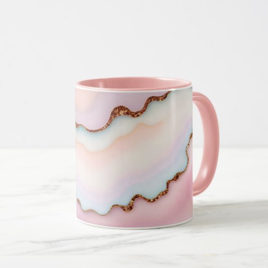 Mug Marbre rose clair Agate Collection moderne (Devant droit)