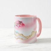 Mug Marbre rose clair Agate Collection populaire (Devant droit)