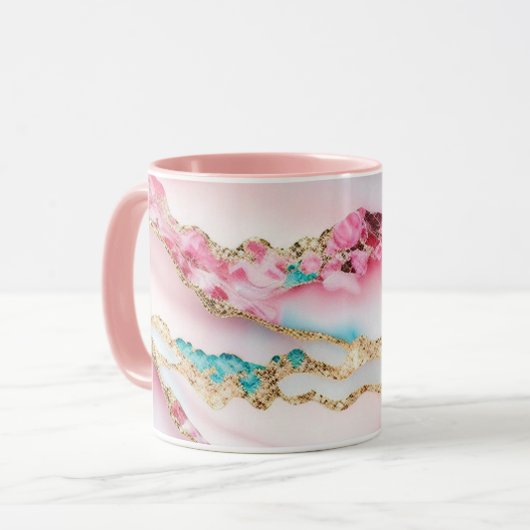 Mug Marbre rose clair Agate Collection populaire (Devant gauche)