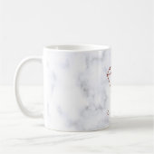 Mug marbre rose de blanc de diamant d'or de faux clair (Gauche)