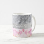 Mug Marbre rose Diamond Nom de la Parties scintillant  (Devant droit)