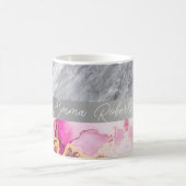 Mug Marbre rose Diamond Nom de la Parties scintillant  (Centre)