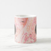 Mug Marbre Rose Élégant Monogramme (Centre)