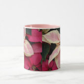 Mug Marbre rose et crème Poinsettia vacances (Centre)