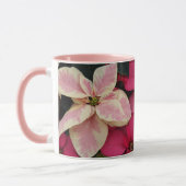 Mug Marbre rose et crème Poinsettia vacances (Gauche)