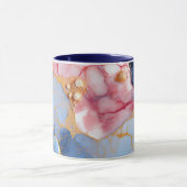 Mug Marbre Rose et Saphir avec Perles Dorées (Centre)