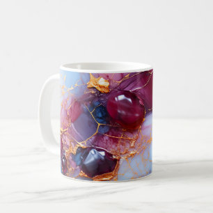 Mug Marbre Rose et Saphir avec Veines d'Or
