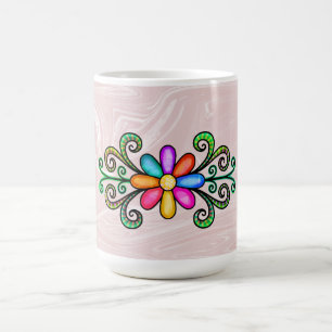 Mug Marbre rose faux et gribouillis