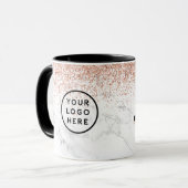 Mug Marbre Rose Gold Parties scintillant Logo Votre no (Devant gauche)