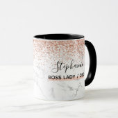 Mug Marbre Rose Gold Parties scintillant Logo Votre no (Devant droit)